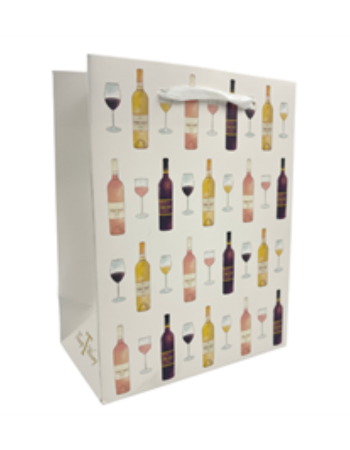 Gift Bag: Wine Bottle Print Short