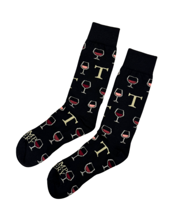 Socks: Wine Glass - Black