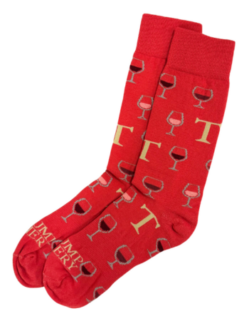 Socks: Wine Glass - Red