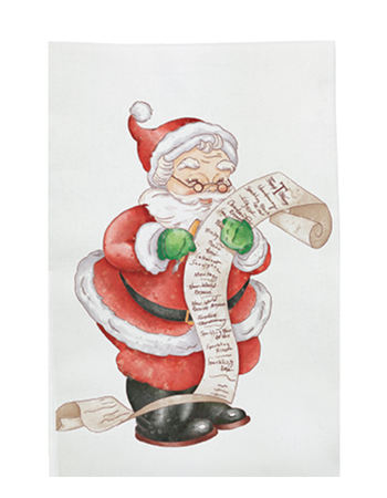 Tea Towel: Santa's Wine List