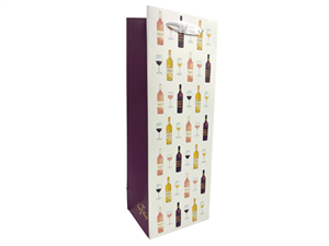 Gift Bag: Wine Bottle Print Tall