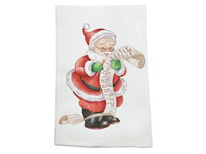 Tea Towel: Santa's Wine List