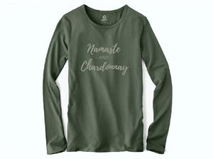 T-Shirt LS: Namaste and Chardonnay