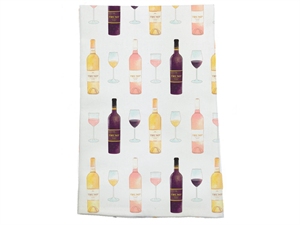Tea Towel: Full Wine Bottles