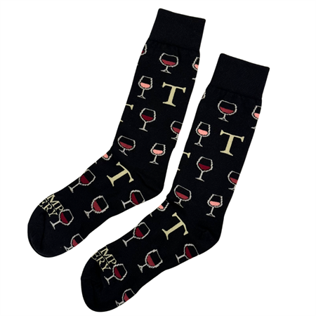 Socks: Wine Glass - Black