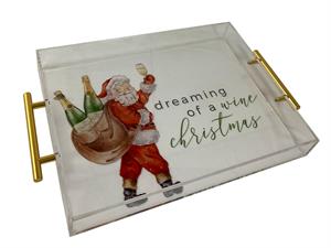 Acrylic Tray: Santa Bubbles