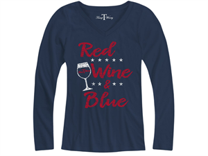 T-Shirt: LS Red, Wine, and Blue